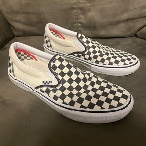 Vans Checkerboard Classic Slip-on Black/Off White Men’s Size 13